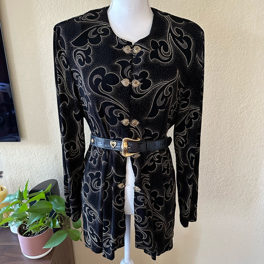 Vintage 80s 90s slinky blouse with gold hardware